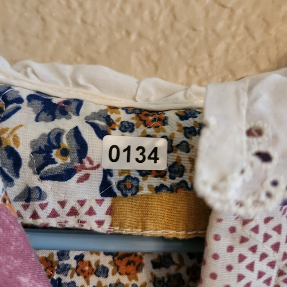 Vintage Handmade Robe Patchwork Pink and Blue Cottage Core Grandma - Picture 8 of 8